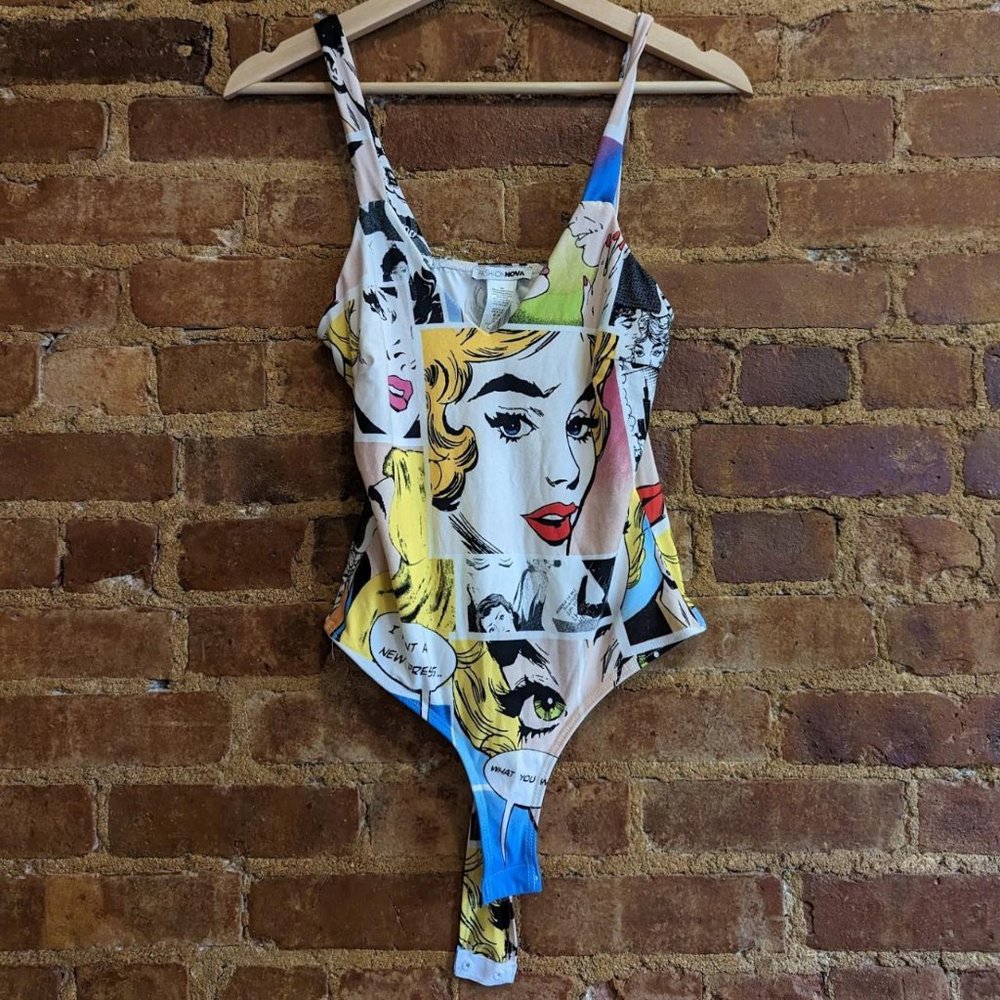 Fashion Nova Retro 80s Bodysuit Large